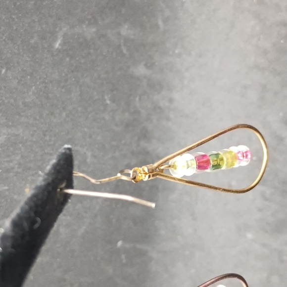 No Brand Teardrop Shaped Beaded Dangle Earrings - Picture 3 of 3